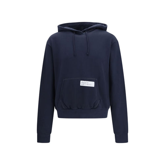 Maison Margiela Blue Cotton Hooded Sweatshirt
