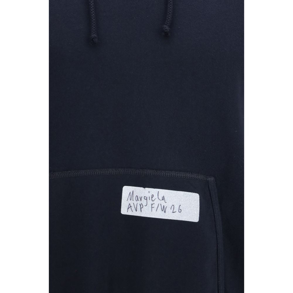 Maison Margiela Blue Cotton Hooded Sweatshirt
