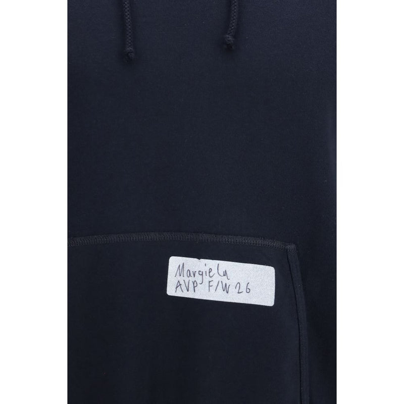 Maison Margiela Blue Cotton Hooded Sweatshirt