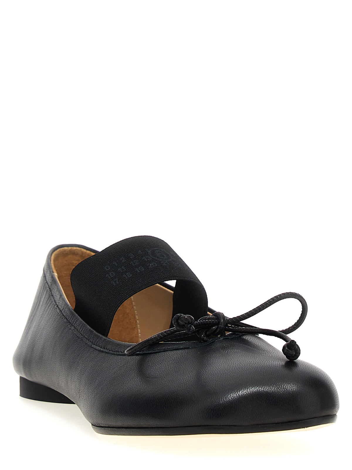 MM6 Maison Margiela Black Leather Anatomic Ballet Flats