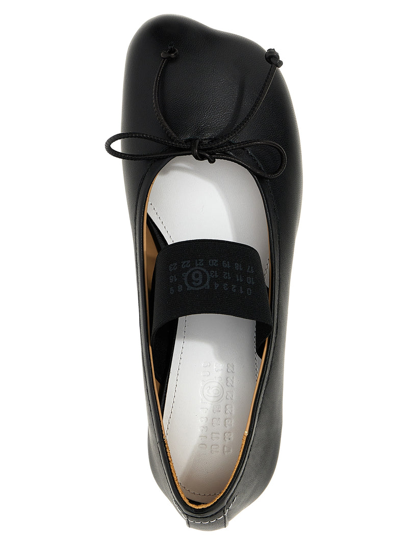MM6 Maison Margiela Black Leather Anatomic Ballet Flats