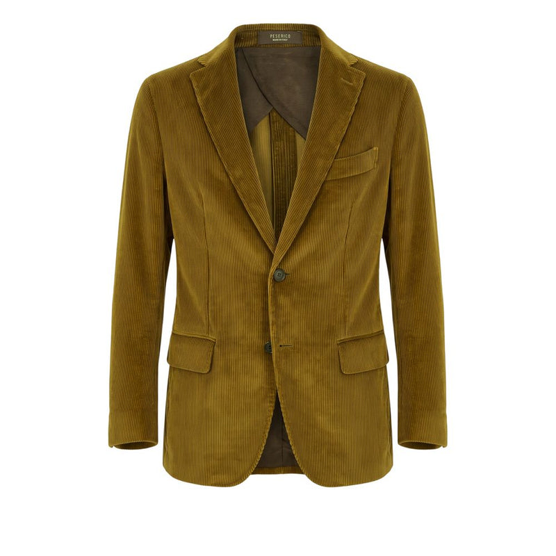 Peserico Green Cotton Single-Breasted Men’s Blazer