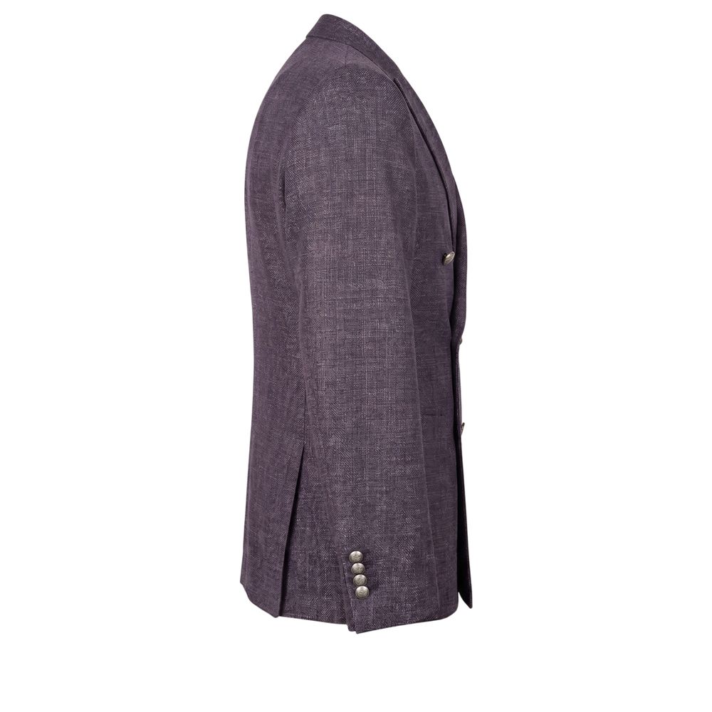 Peserico Blue Wool Double-Breasted Blazer for Men