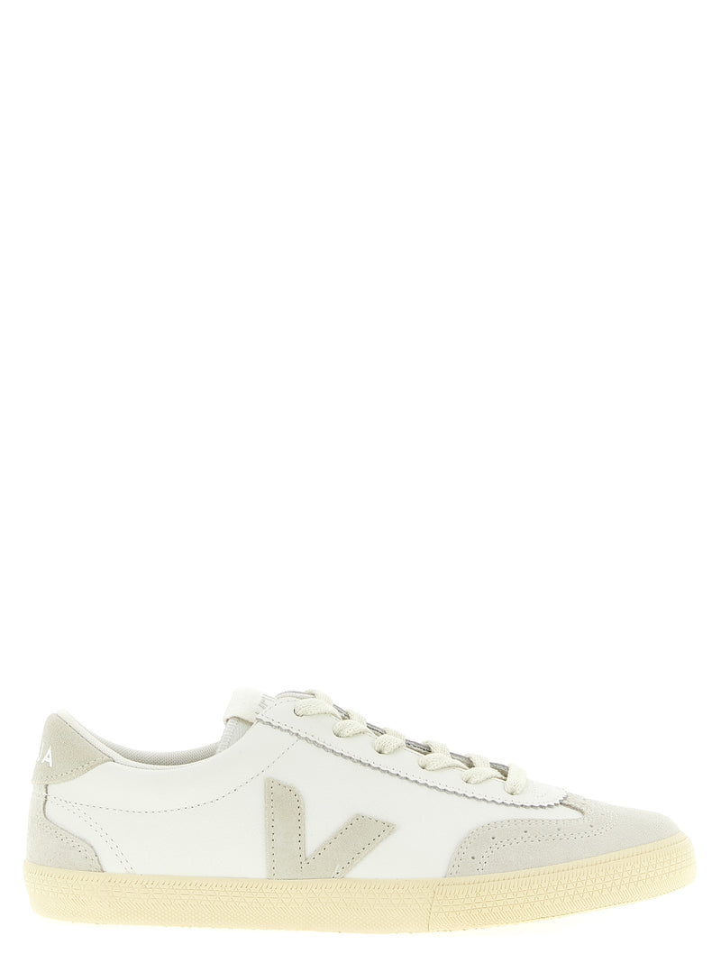 Veja Beige Volley Genuine Leather Low Top Sneakers
