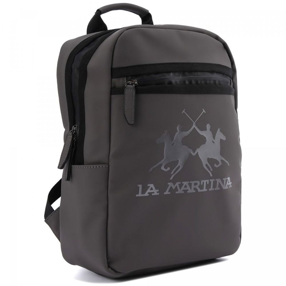 La Martina Gray Polyethylene Backpack - Stylish and Functional