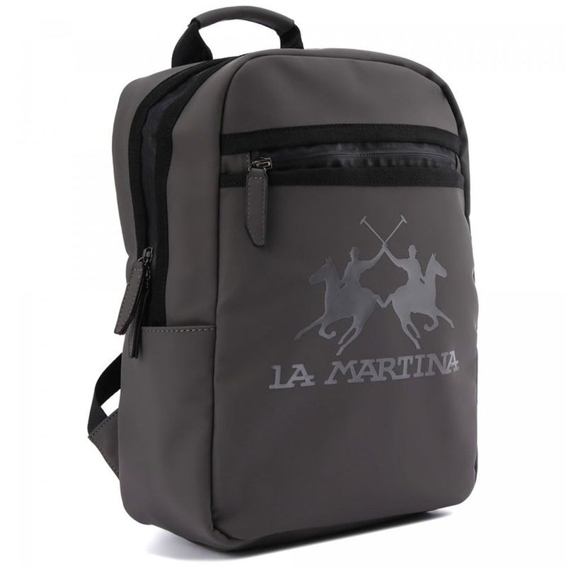 La Martina Gray Polyethylene Backpack - Stylish and Functional