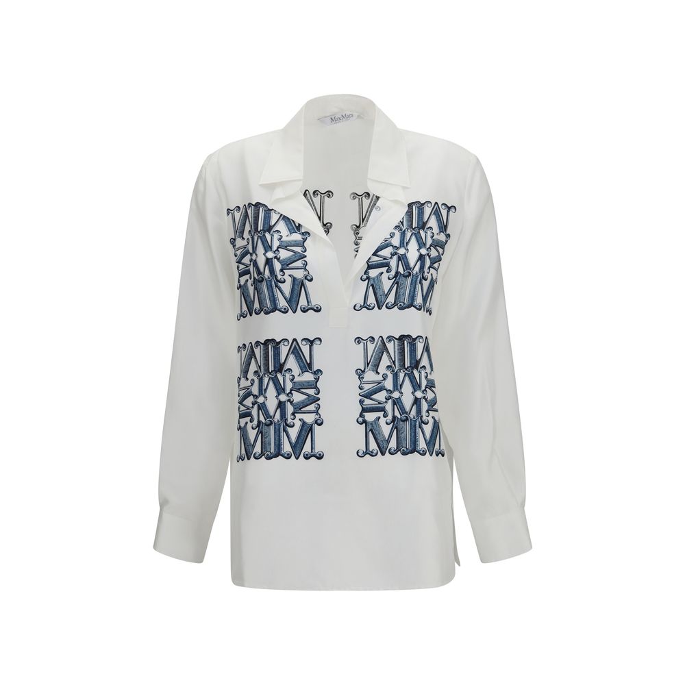 Max Mara White Silk Dress Shirt