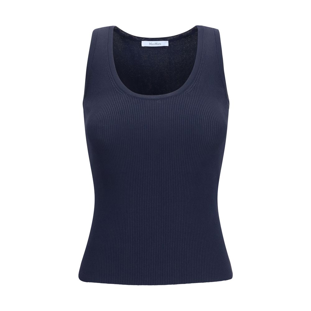 Max Mara Blue Viscose Tank Top - Slim Fit Essential