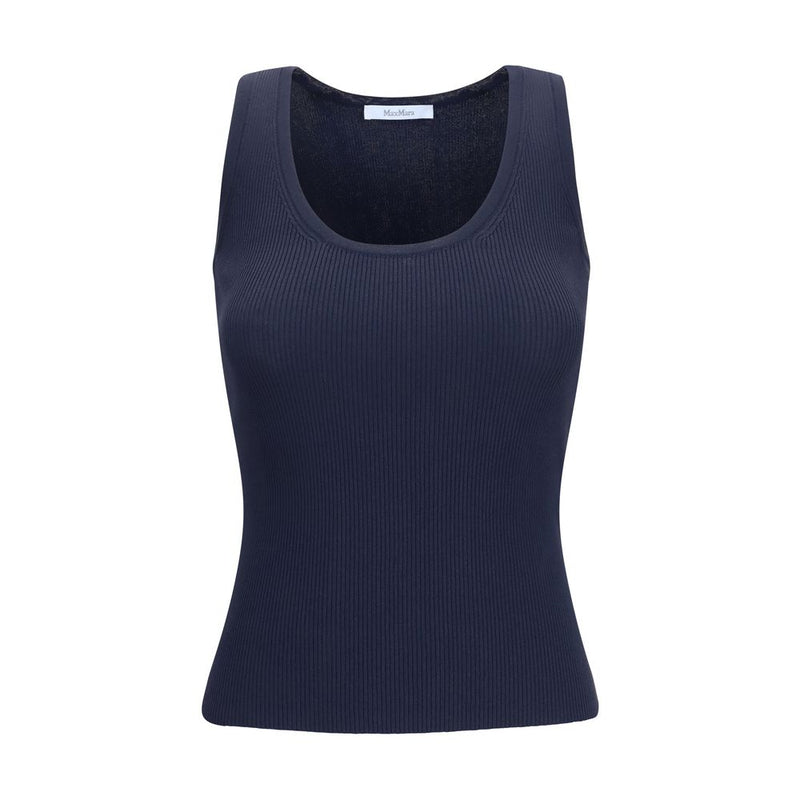 Max Mara Blue Viscose Tank Top - Slim Fit Essential