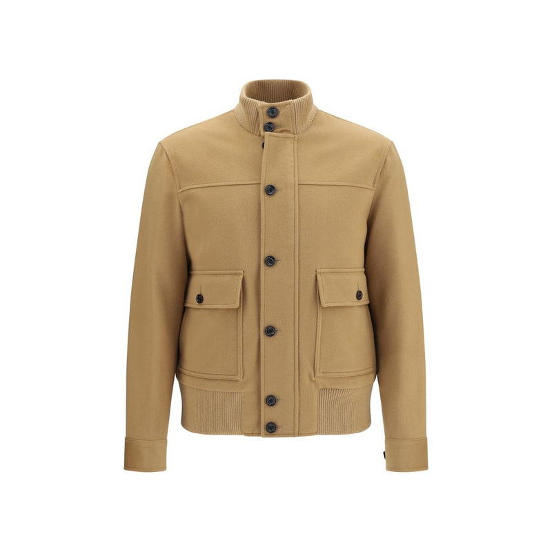 Lardini Beige Wool Oves Aries Full-Length Jacket