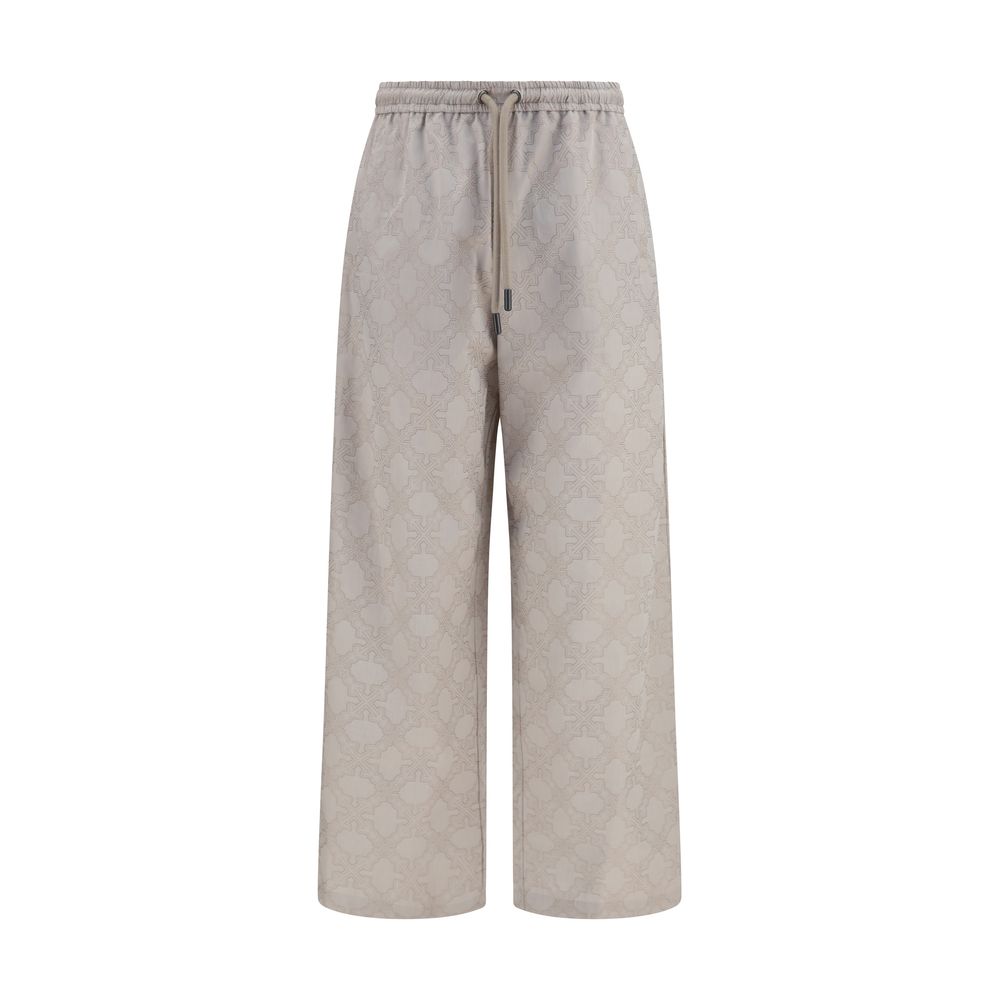 Off-White Arrow All-Over Monogram Beige Cotton Casual Pants