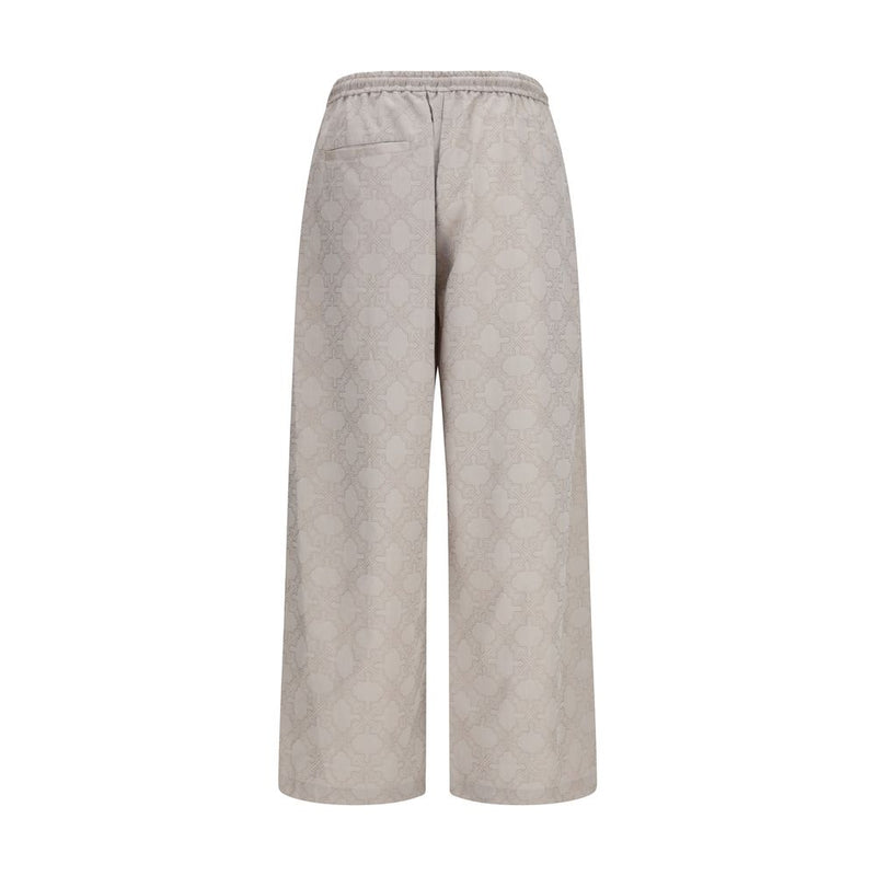Off-White Beige Cotton Arrow Monogram Casual Pants