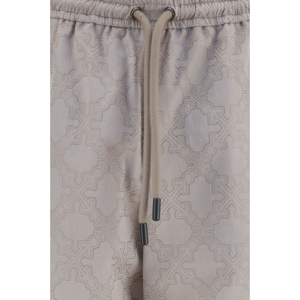 Off-White Arrow All-Over Monogram Beige Cotton Casual Pants