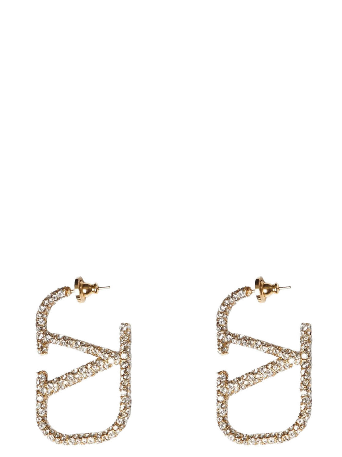 Valentino Garavani Gold Brass Earrings with Swarovski® Crystals