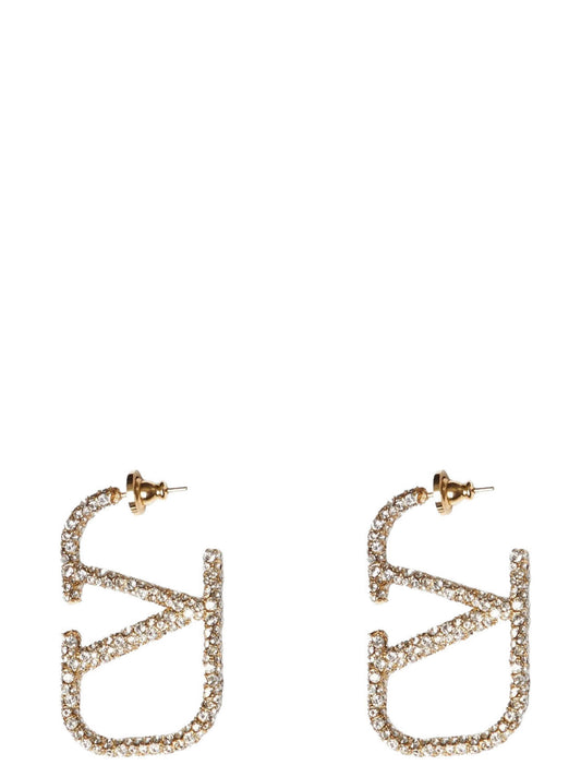Valentino Garavani Gold Brass Earrings with Swarovski® Crystals