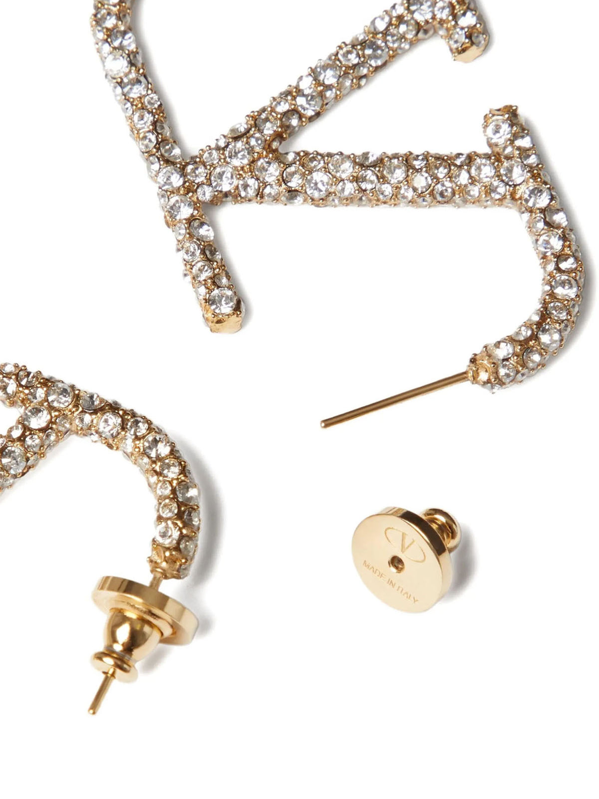 Valentino Garavani Gold Brass Earrings with Swarovski® Crystals