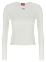 Diesel T-Uncutieslong-Od Long-Sleeved White Cotton Top