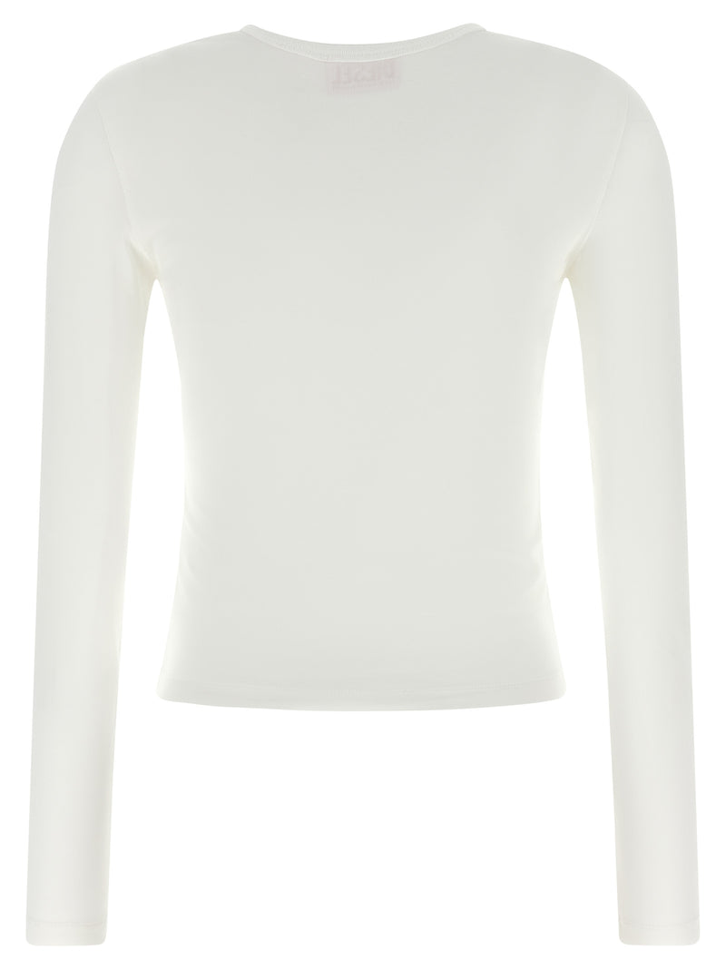 Diesel T-Uncutieslong-Od Long-Sleeved White Cotton Top