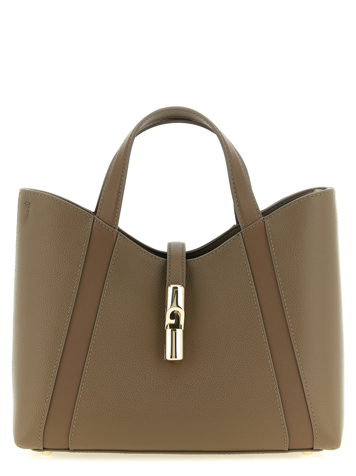 Furla Goccia S Gray Calfskin Tote Bag