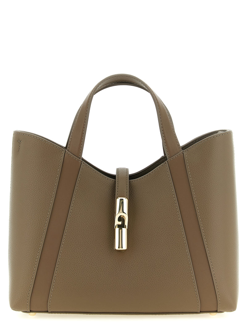 Furla Goccia S Gray Calfskin Tote Bag