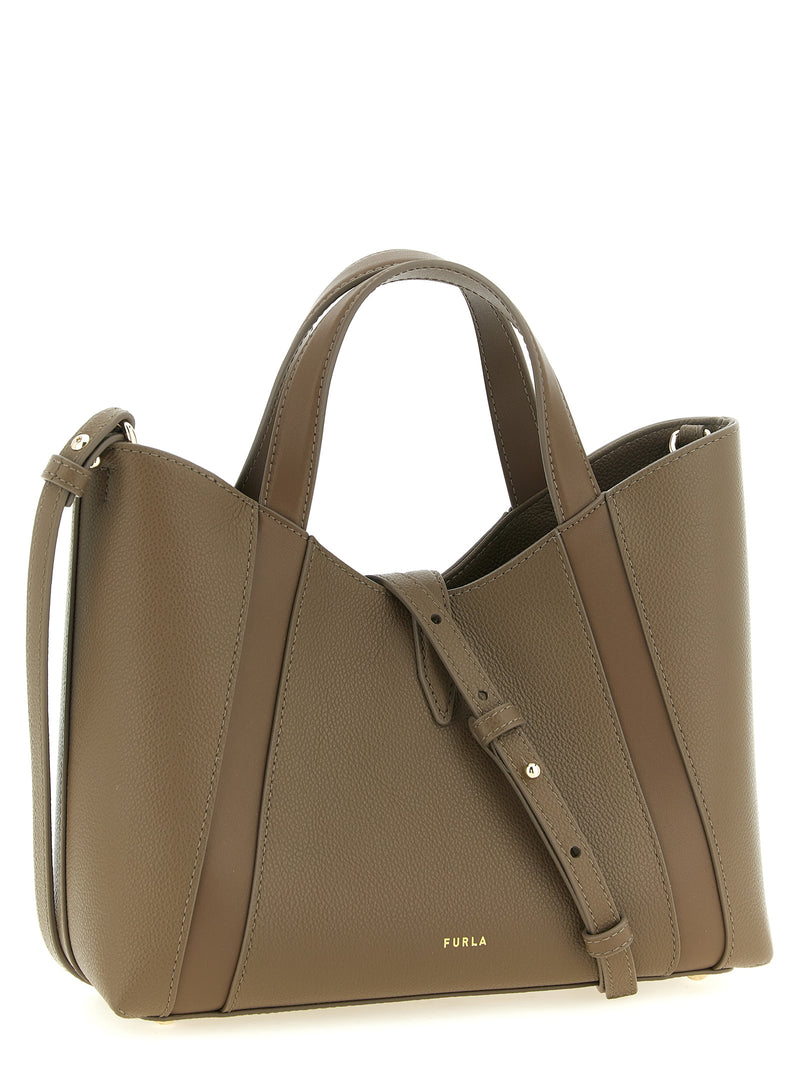 Furla Goccia S Gray Calfskin Tote Bag