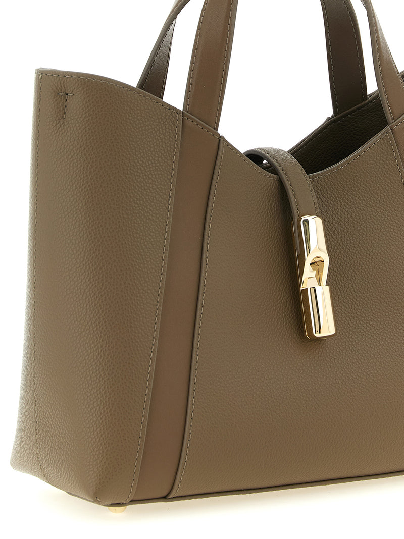 Furla Goccia S Gray Calfskin Tote Bag