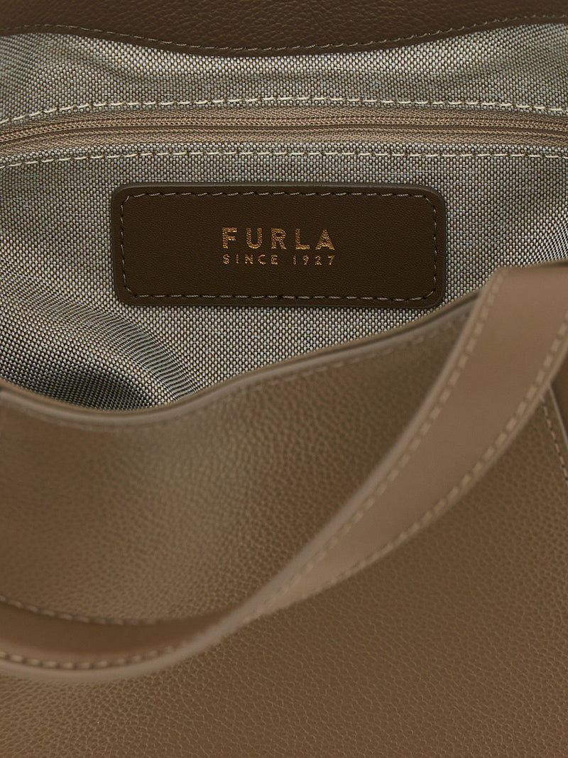 Furla Goccia S Gray Calfskin Tote Bag