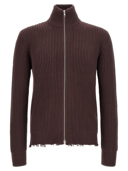 MM6 Maison Margiela Brown Cotton Cardigan - Deconstructed Design