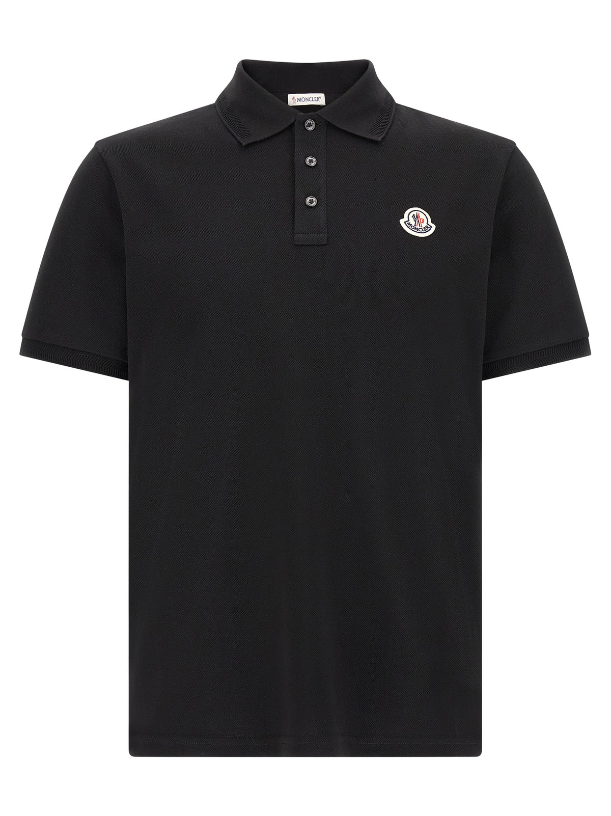 Moncler Black Cotton Polo Shirt
