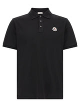 Moncler Black Cotton Polo Shirt