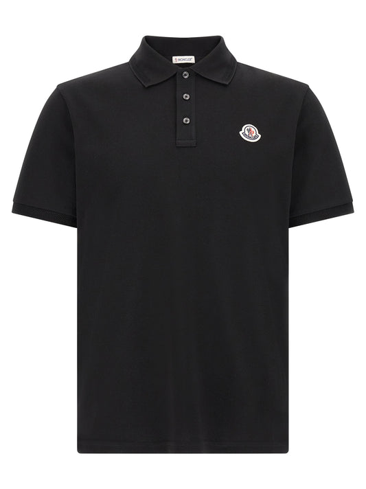 Moncler Black Cotton Polo Shirt - Elevate Your Style