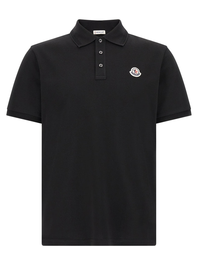 Moncler Black Cotton Polo Shirt - Elevate Your Style
