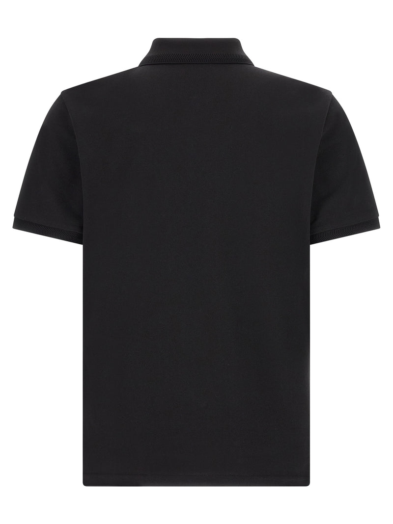 Moncler Black Cotton Polo Shirt - Elevate Your Style