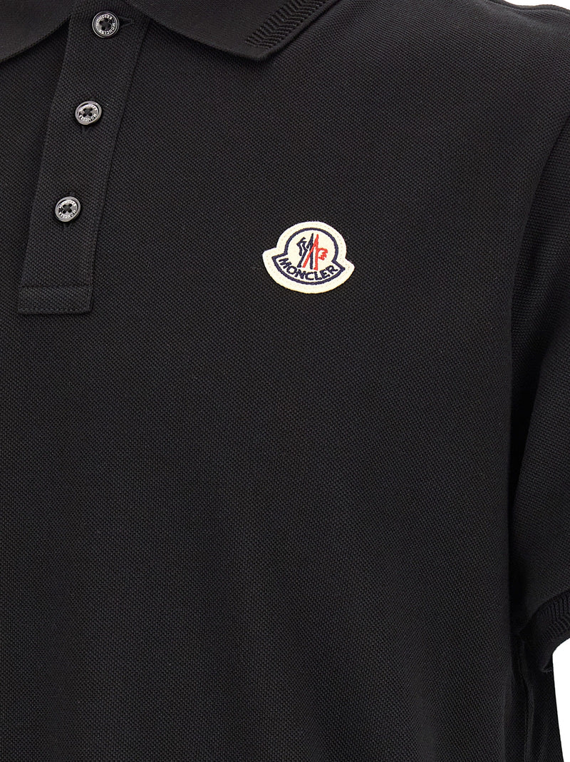 Moncler Black Cotton Polo Shirt - Elevate Your Style