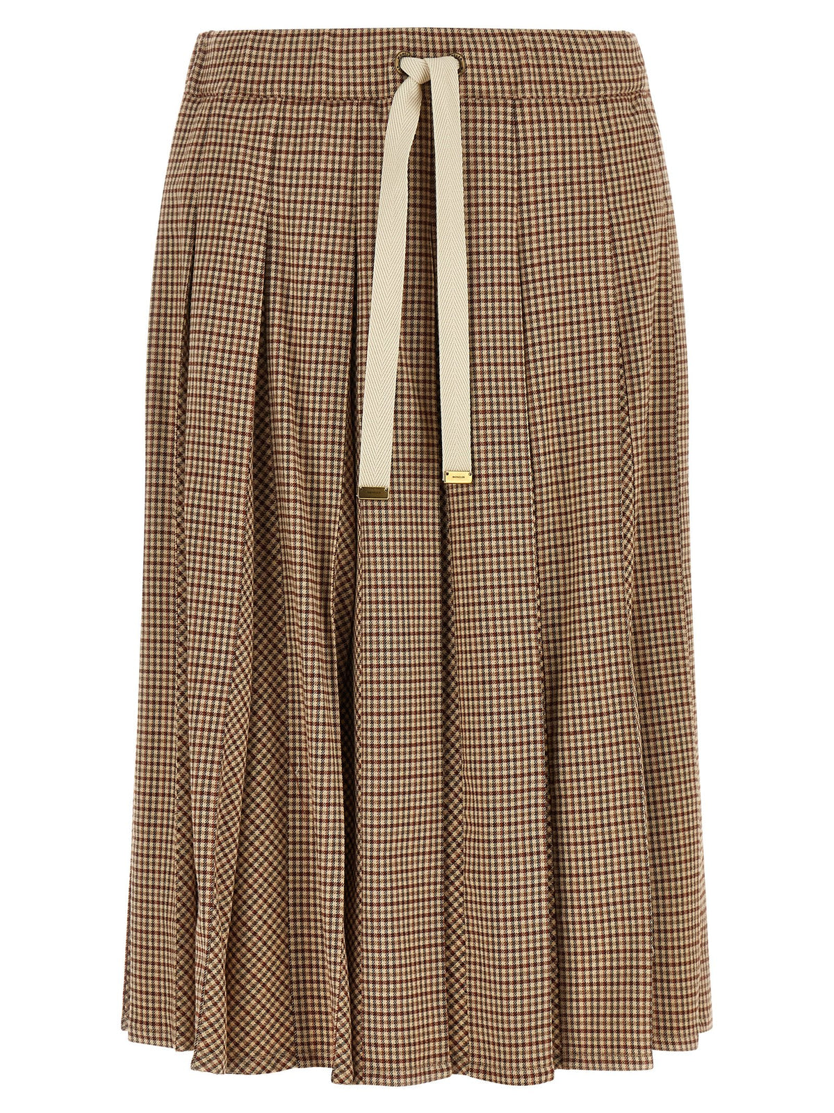 Moncler Beige Viscose Midi Skirt - Elegant and Chic