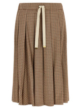 Moncler Beige Viscose Midi Skirt - Elegant and Chic