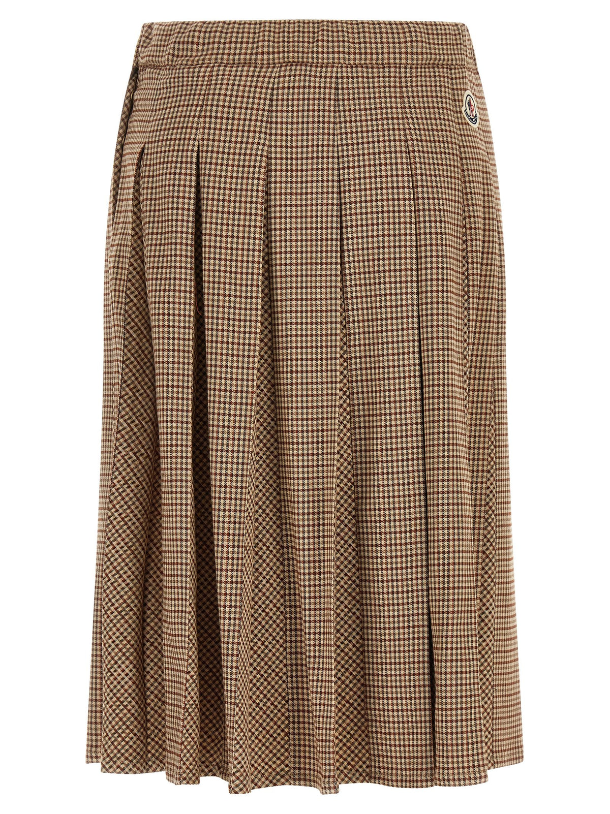 Moncler Beige Viscose Midi Skirt - Elegant and Chic