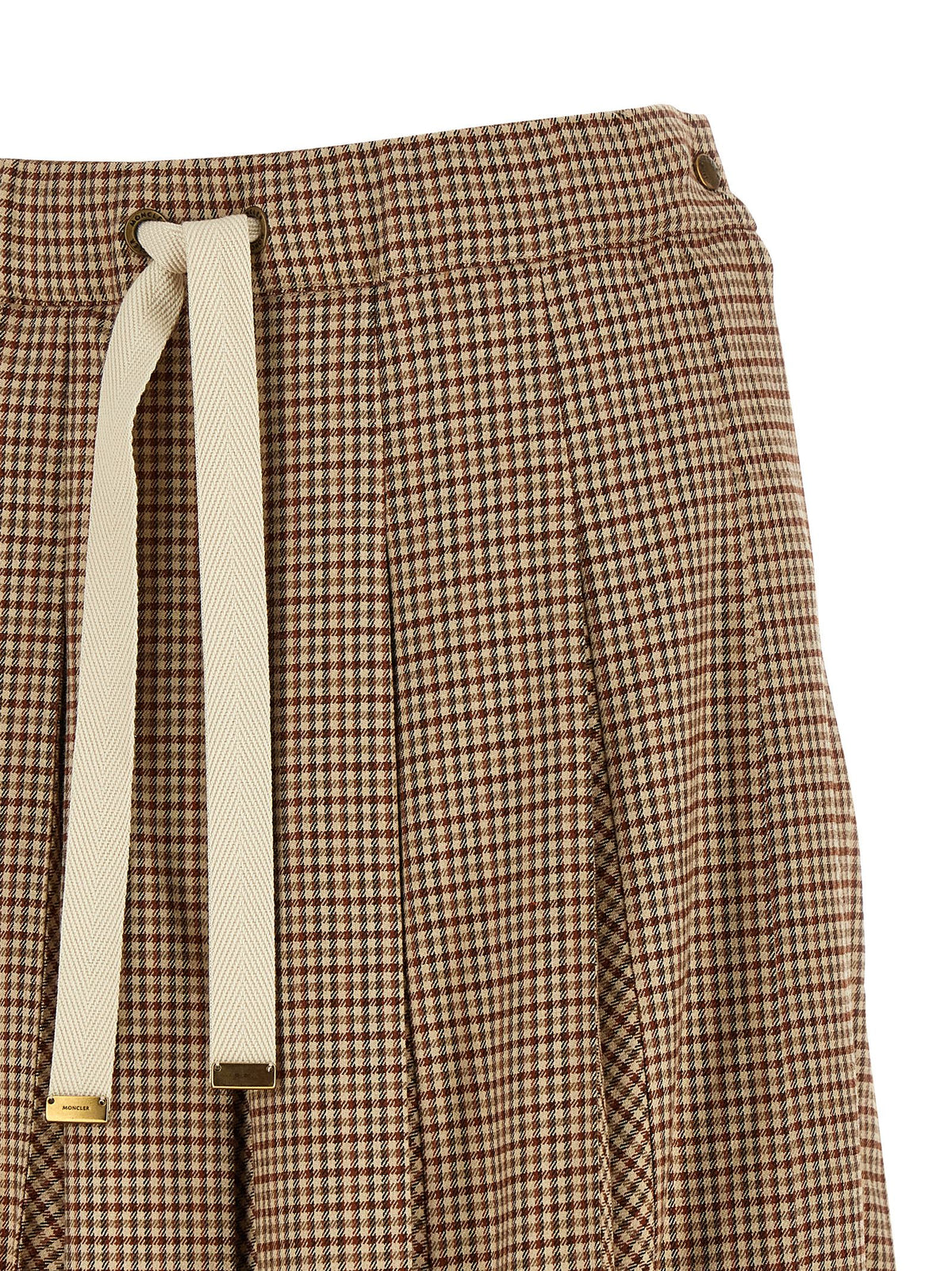 Moncler Beige Viscose Midi Skirt - Elegant and Chic