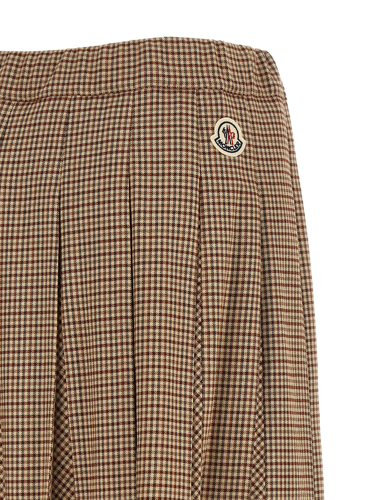 Moncler Beige Viscose Midi Skirt - Elegant and Chic