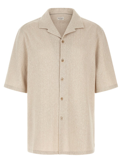 Brunello Cucinelli Beige Linen Blouse