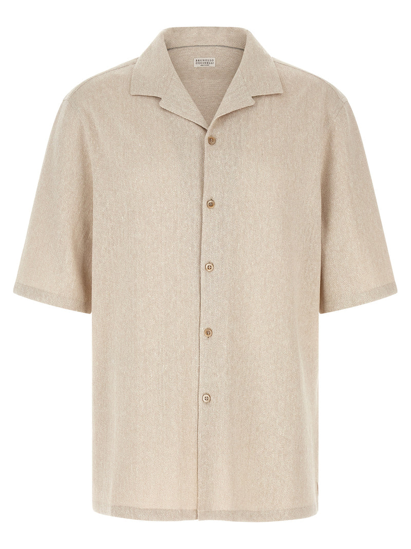 Brunello Cucinelli Beige Linen Blouse for Men