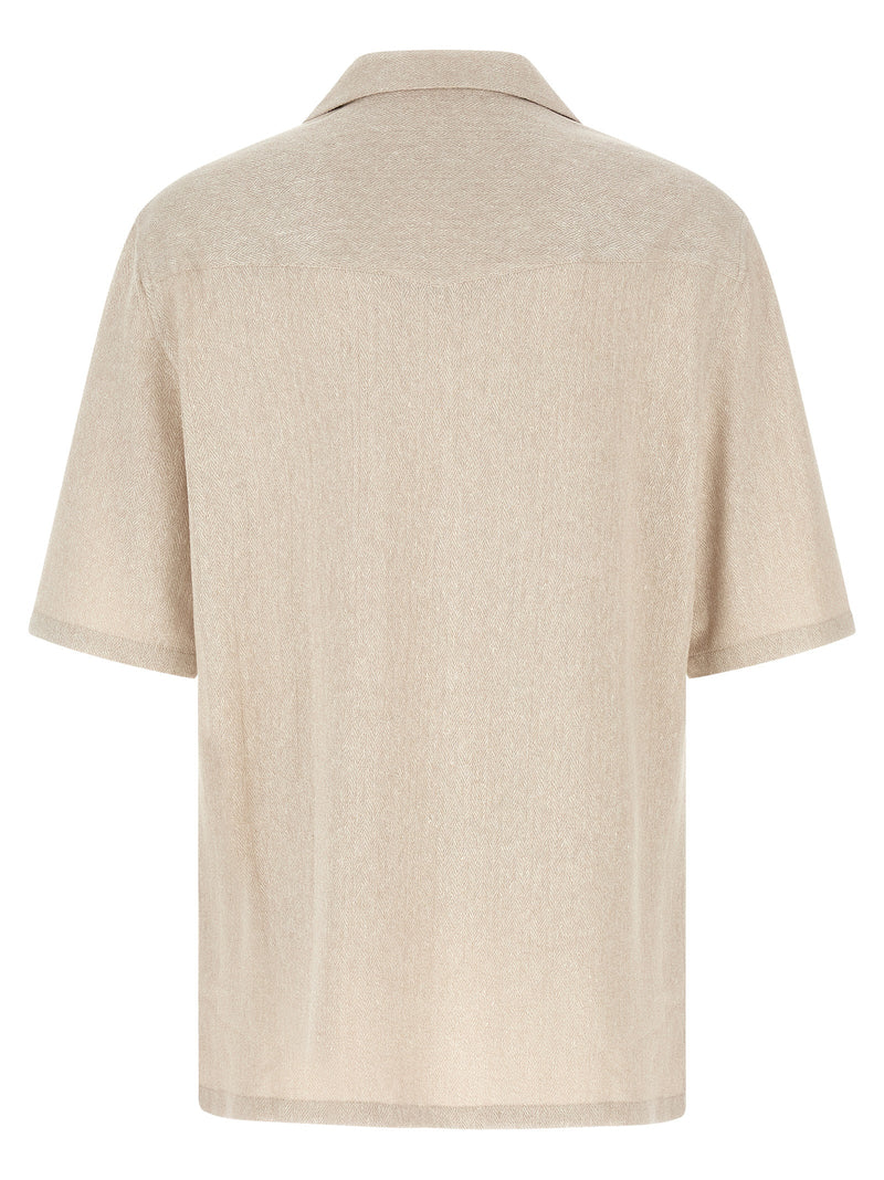 Brunello Cucinelli Beige Linen Blouse for Men
