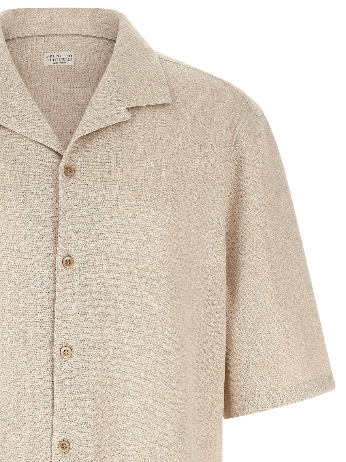 Brunello Cucinelli Beige Linen Blouse for Men