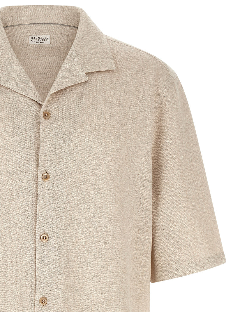 Brunello Cucinelli Beige Linen Blouse for Men