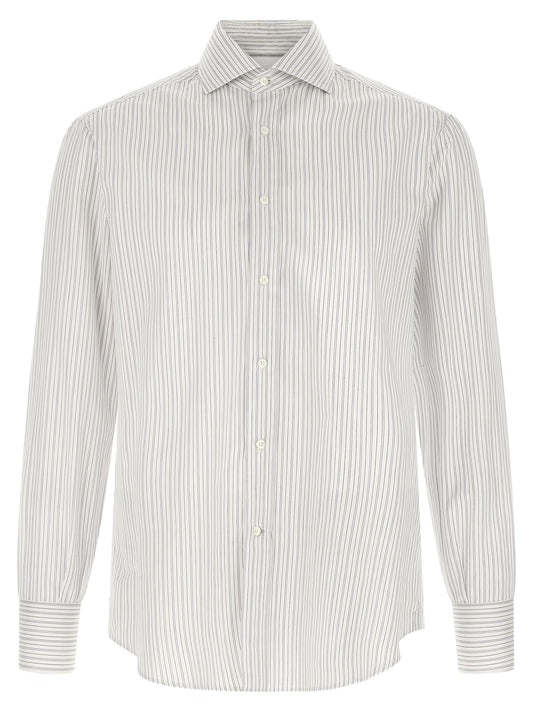 Brunello Cucinelli Blue Cotton Blouse for Men