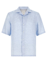Brunello Cucinelli Blue Linen Blouse - Elegant Italian Style
