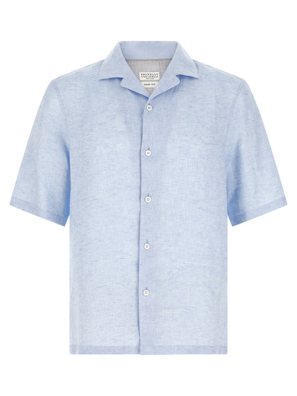 Brunello Cucinelli Blue Linen Blouse