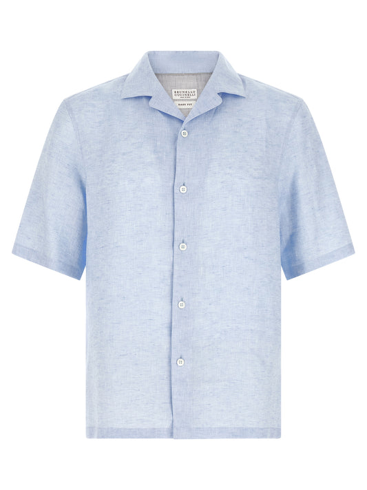 Brunello Cucinelli Blue Linen Blouse - Italian Elegance