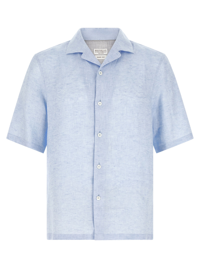 Brunello Cucinelli Blue Linen Blouse - Italian Elegance