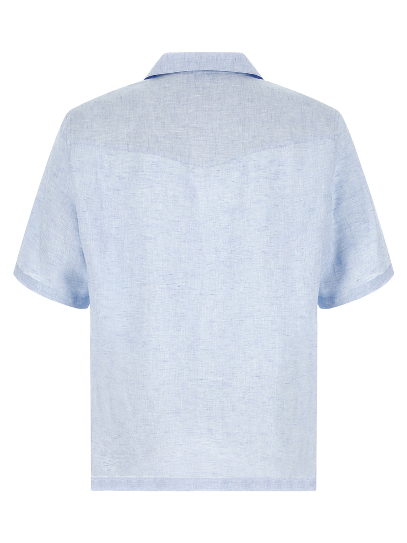 Brunello Cucinelli Blue Linen Blouse - Italian Elegance